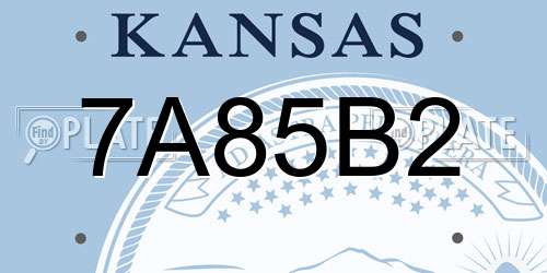 7A85B2 Kansas License Plate