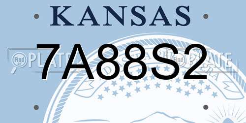 7A88S2 Kansas License Plate
