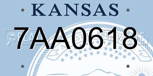 7AA0618 Kansas License Plate