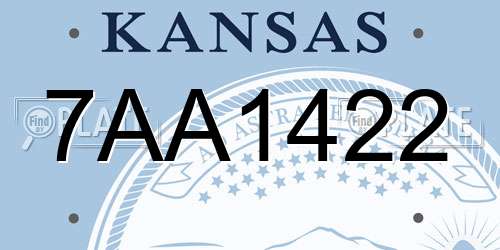7AA1422 Kansas License Plate