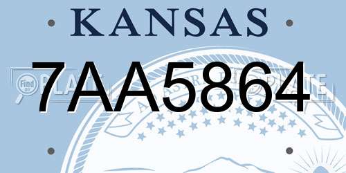 7AA5864 Kansas License Plate