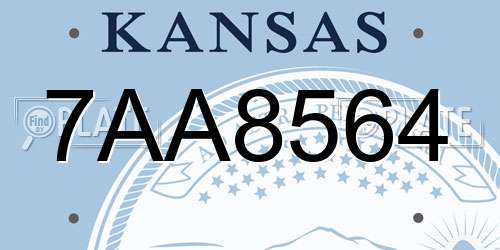 7AA8564 Kansas License Plate