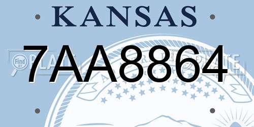 7AA8864 Kansas License Plate