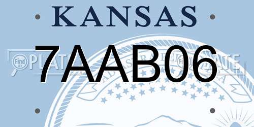 7AAB06 Kansas License Plate