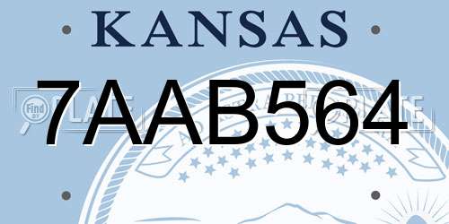 7AAB564 Kansas License Plate