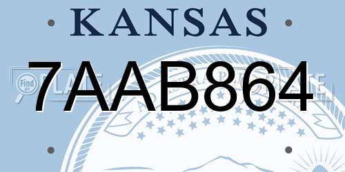 7AAB864 Kansas License Plate