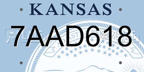 7AAD618 Kansas License Plate