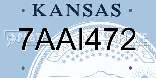 7AAI472 Kansas License Plate