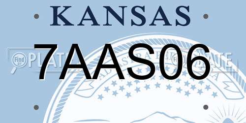7AAS06 Kansas License Plate