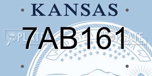 7AB161 Kansas License Plate
