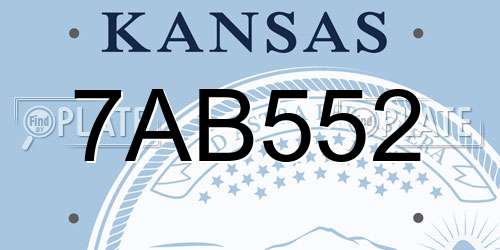 7AB552 Kansas License Plate