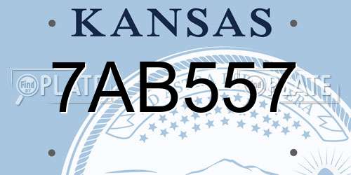7AB557 Kansas License Plate