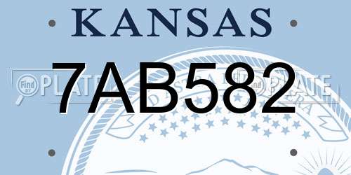 7AB582 Kansas License Plate