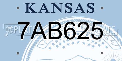 7AB625 Kansas License Plate