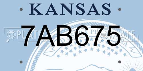 7AB675 Kansas License Plate