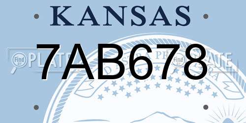 7AB678 Kansas License Plate