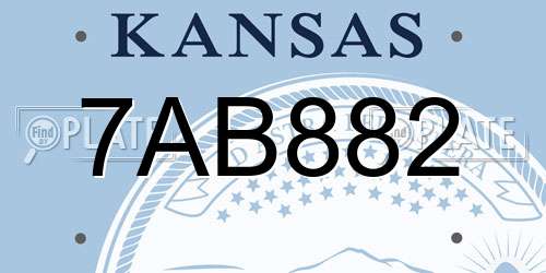 7AB882 Kansas License Plate