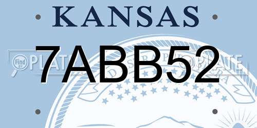 7ABB52 Kansas License Plate