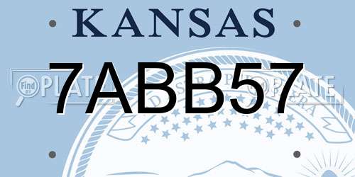 7ABB57 Kansas License Plate