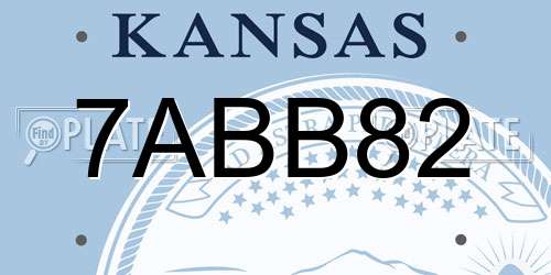 7ABB82 Kansas License Plate
