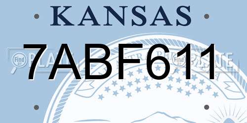7ABF611 Kansas License Plate