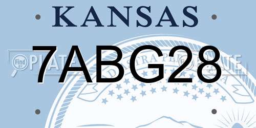 7ABG28 Kansas License Plate