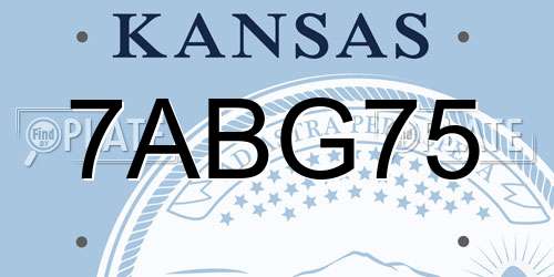 7ABG75 Kansas License Plate