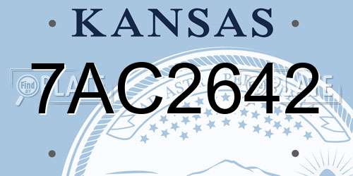 7AC2642 Kansas License Plate