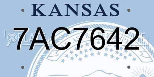 7AC7642 Kansas License Plate