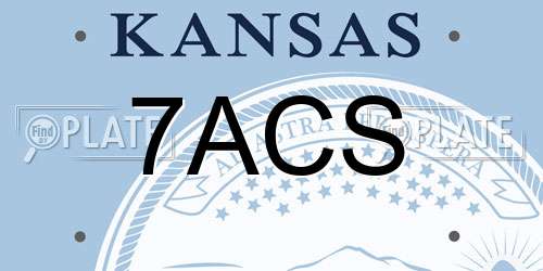 7ACS Kansas License Plate