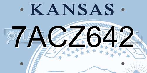 7ACZ642 Kansas License Plate