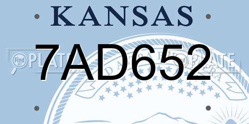 7AD652 Kansas License Plate
