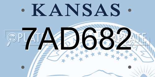 7AD682 Kansas License Plate