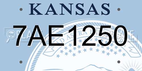 7AE1250 Kansas License Plate