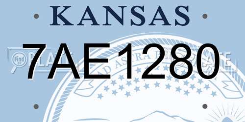 7AE1280 Kansas License Plate