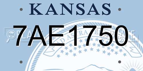 7AE1750 Kansas License Plate