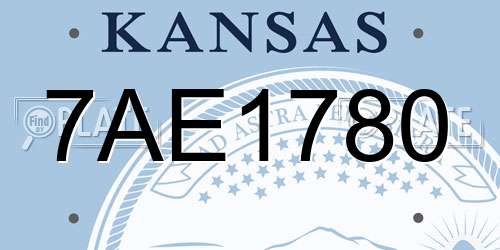 7AE1780 Kansas License Plate