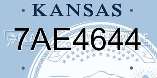 7AE4644 Kansas License Plate