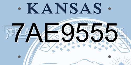 7AE9555 Kansas License Plate