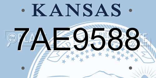 7AE9588 Kansas License Plate