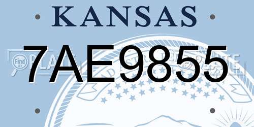 7AE9855 Kansas License Plate