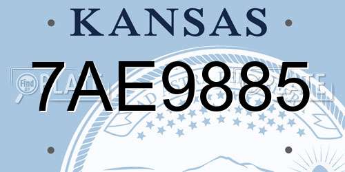 7AE9885 Kansas License Plate