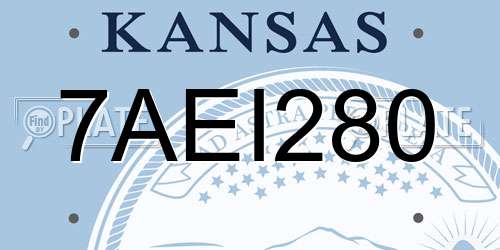 7AEI280 Kansas License Plate