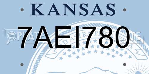 7AEI780 Kansas License Plate