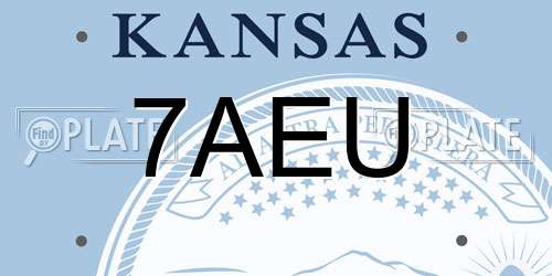 7AEU Kansas License Plate