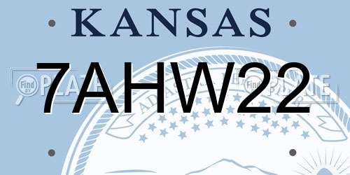 7AHW22 Kansas License Plate