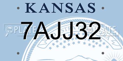 7AJJ32 Kansas License Plate