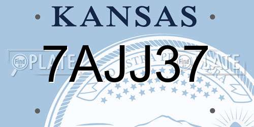 7AJJ37 Kansas License Plate