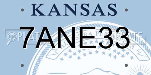 7ANE33 Kansas License Plate