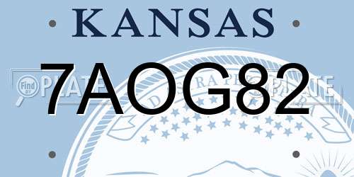 7AOG82 Kansas License Plate
